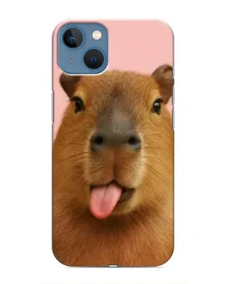 Чехол для iPhone 13 с картинкой «Капибара с языком» Чехол для iPhone 13 с картинкой «Капибара с языком»