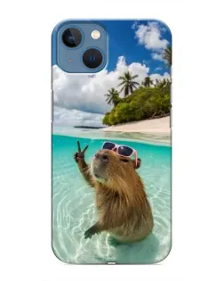 Чехол для iPhone 13 с картинкой «Капибара на море» Чехол для iPhone 13 с картинкой «Капибара на море»