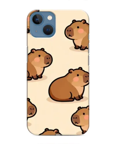 Чехол для iPhone 13 с картинкой «Паттерн милых капибар»