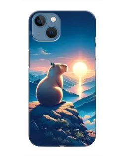 Чехол для iPhone 13 с картинкой «Закат солнца с капибарой» Чехол для iPhone 13 с картинкой «Закат солнца с капибарой»