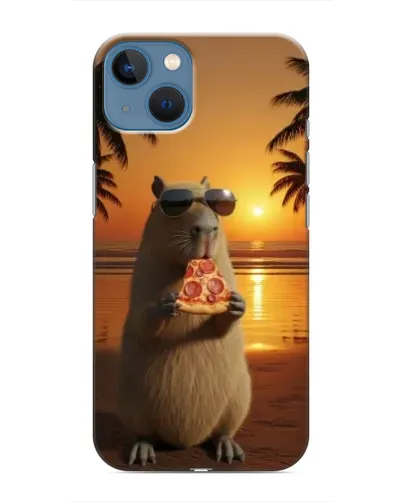 Чехол для iPhone 13 с картинкой «Капибара с пиццей»