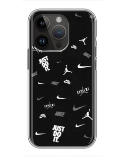 Чехол для iPhone 14 Pro Max с картинкой «Nike Black Pattern»