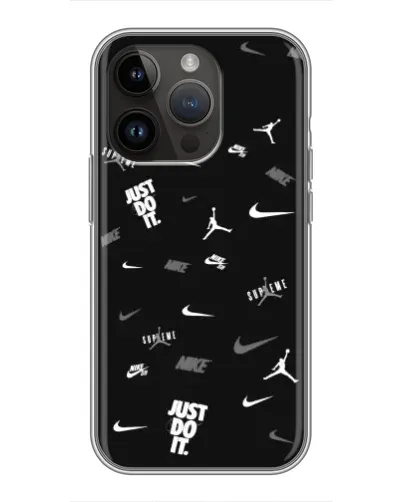 Чехол для iPhone 14 Pro Max с картинкой «Nike Black Pattern»