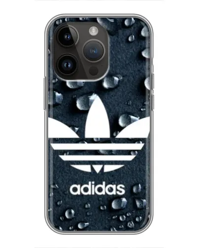 Чехол для iPhone 14 Pro Max с картинкой «Adidas Trefoil Blue»