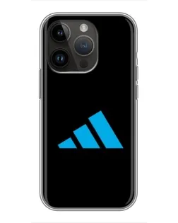 Чехол для iPhone 14 Pro Max с картинкой «Adidas Cyan Logo»