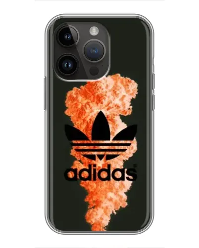 Чехол для iPhone 14 Pro Max с картинкой «Оранжевый дым Adidas»