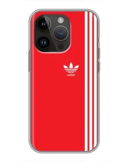 Чехол для iPhone 14 Pro Max с картинкой «Красный минимализм Adidas»