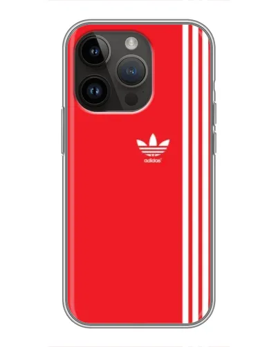 Чехол для iPhone 14 Pro Max с картинкой «Красный минимализм Adidas»