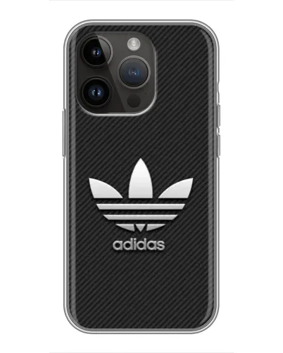 Чехол для iPhone 14 Pro Max с картинкой «Adidas Карбоновая текстура»