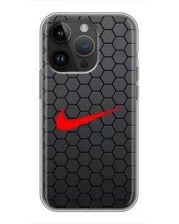 Чехол для iPhone 14 Pro Max с картинкой «Nike — карбоновая сетка» Чехол для iPhone 14 Pro Max с картинкой «Nike — карбоновая сетка»