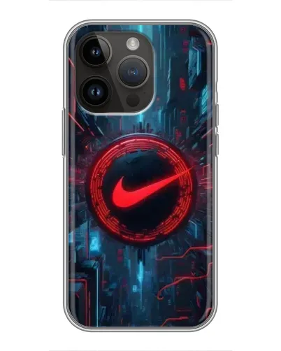 Чехол для iPhone 14 Pro Max с картинкой «Техногенный стиль Nike»