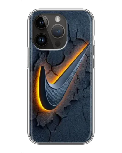 Чехол для iPhone 14 Pro Max с картинкой «Объемный логотип Найк»