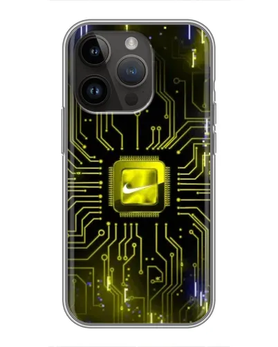 Чехол для iPhone 14 Pro Max с картинкой «Nike — золотая искра»