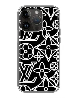 Чехол для iPhone 14 Pro Max с картинкой «Черно-белый узор LV» Чехол для iPhone 14 Pro Max с картинкой «Черно-белый узор LV»