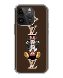 Чехол для iPhone 14 Pro Max с картинкой «LV и Микки Маус»