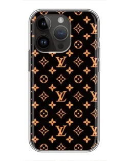 Чехол для iPhone 14 Pro Max с картинкой «Золотая монограмма LV»