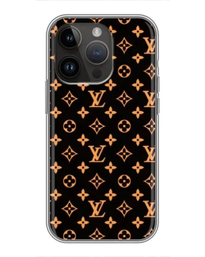 Чехол для iPhone 14 Pro Max с картинкой «Золотая монограмма LV»