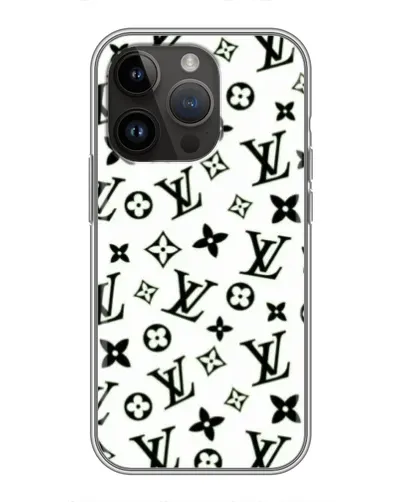 Чехол для iPhone 14 Pro Max с картинкой «Монохромный хаос LV»
