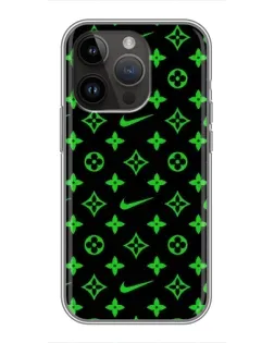 Чехол для iPhone 14 Pro Max с картинкой «Неоновый принт LV»