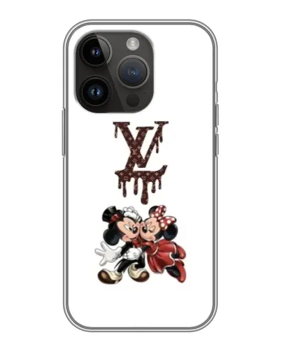 Чехол для iPhone 14 Pro Max с картинкой «LV и Микки Маус»