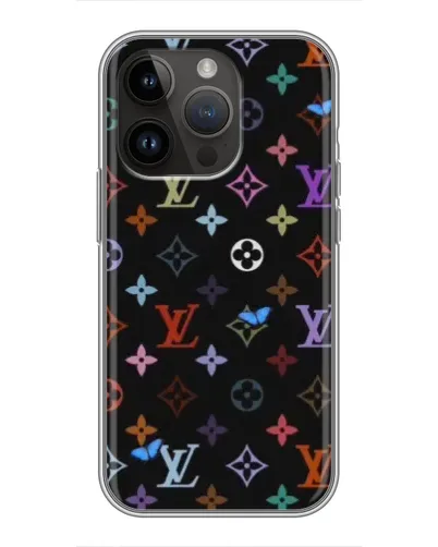 Чехол для iPhone 14 Pro Max с картинкой «Цветная монограмма LV»