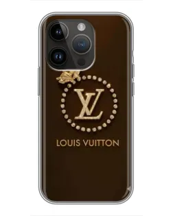 Чехол для iPhone 14 Pro Max с картинкой «LV — золотая печать»