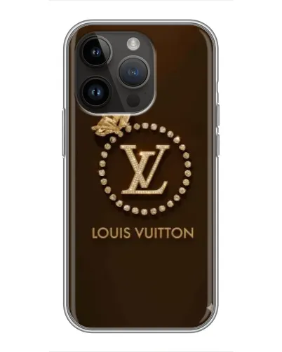 Чехол для iPhone 14 Pro Max с картинкой «LV — золотая печать»