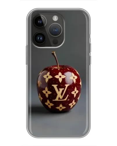 Чехол для iPhone 14 Pro Max с картинкой «Красное яблоко LV»