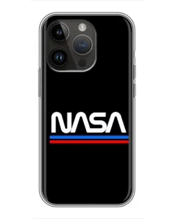 Чехол для iPhone 14 Pro Max с картинкой «NASA — классика Red Blue» Чехол для iPhone 14 Pro Max с картинкой «NASA — классика Red Blue»