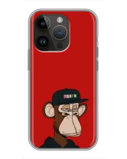 Чехол для iPhone 14 Pro Max с картинкой «Bored Ape — красный фон» Чехол для iPhone 14 Pro Max с картинкой «Bored Ape — красный фон»