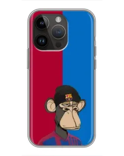Чехол для iPhone 14 Pro Max с картинкой «Bored Ape — фанат Барсы»