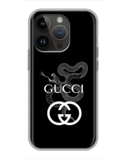Чехол для iPhone 14 Pro Max с картинкой «Gucci — серебряная змея»