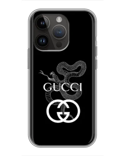 Чехол для iPhone 14 Pro Max с картинкой «Gucci — серебряная змея»