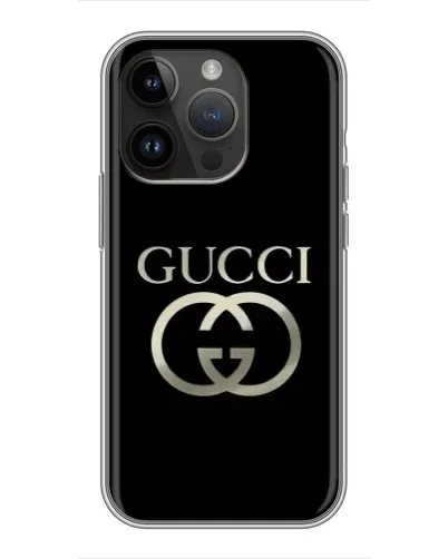 Чехол для iPhone 14 Pro Max с картинкой «Gucci — золото на черном» Чехол для iPhone 14 Pro Max с картинкой «Gucci — золото на черном»