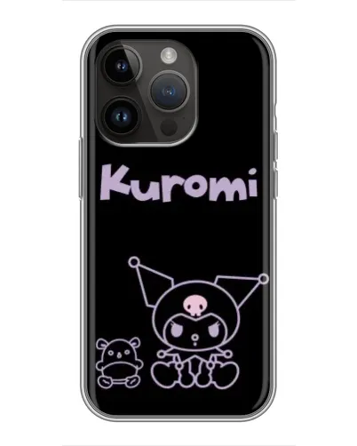 Чехол для iPhone 14 Pro Max с картинкой «Kuromi — черный минимализм»