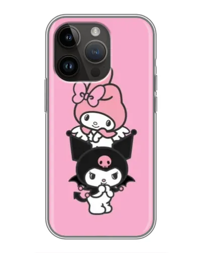 Чехол для iPhone 14 Pro Max с картинкой «My Melody и Kuromi»