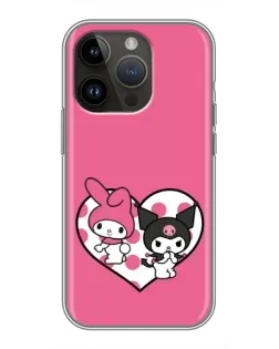 Чехол для iPhone 14 Pro Max с картинкой «Kuromi и My Melody» Чехол для iPhone 14 Pro Max с картинкой «Kuromi и My Melody»