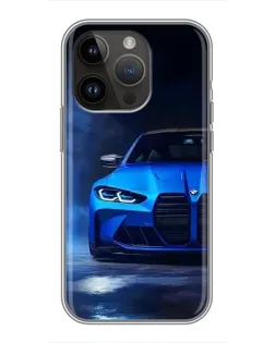 Чехол для iPhone 14 Pro Max с картинкой «Голубая BMW M4» Чехол для iPhone 14 Pro Max с картинкой «Голубая BMW M4»