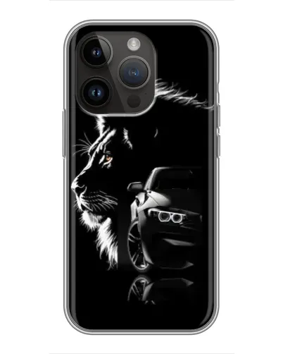 Чохол для iPhone 14 Pro Max з картинкою «BMW та лев» Чохол для iPhone 14 Pro Max з картинкою «BMW та лев»