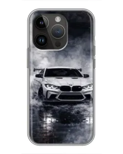 Чехол для iPhone 14 Pro Max с картинкой «BMW сквозь туман» Чехол для iPhone 14 Pro Max с картинкой «BMW сквозь туман»