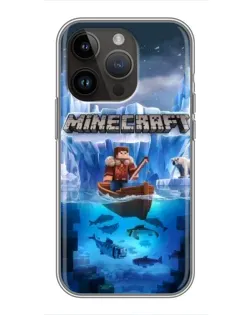 Чехол для iPhone 14 Pro Max с картинкой «Minecraft ледяной мир» Чехол для iPhone 14 Pro Max с картинкой «Minecraft ледяной мир»