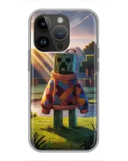 Чехол для iPhone 14 Pro Max с картинкой «Крипер в свитере» Чехол для iPhone 14 Pro Max с картинкой «Крипер в свитере»
