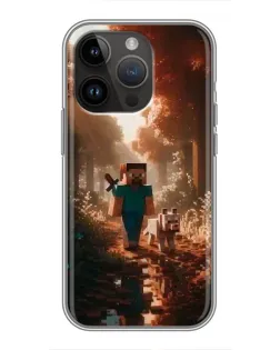 Чехол для iPhone 14 Pro Max с картинкой «Стив в лесу» Чехол для iPhone 14 Pro Max с картинкой «Стив в лесу»