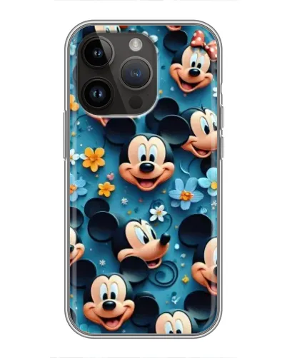 Чехол для iPhone 14 Pro Max с картинкой «Паттерн Микки и Минни»
