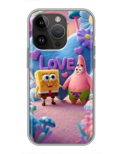 Чехол для iPhone 14 Pro Max с картинкой «Губка Боб Патрик»