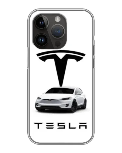 Чохол для iPhone 14 Pro Max з картинкою «Tesla White Style»