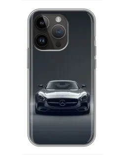 Чохол для iPhone 14 Pro Max з картинкою «Mercedes на чорному»