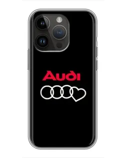 Чохол для iPhone 14 Pro Max з картинкою «Логотип Audi Heart»
