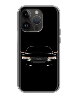 Чохол для iPhone 14 Pro Max з картинкою «Audi — нічний контур»
