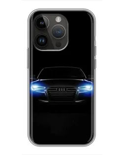 Чохол для iPhone 14 Pro Max з картинкою «Audi в неоні»